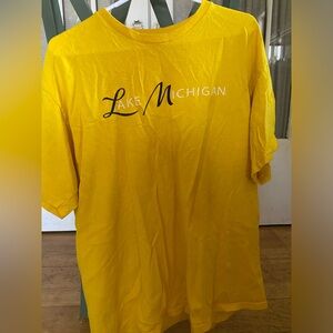 Yellow T Shirt, says Lake Michigan.